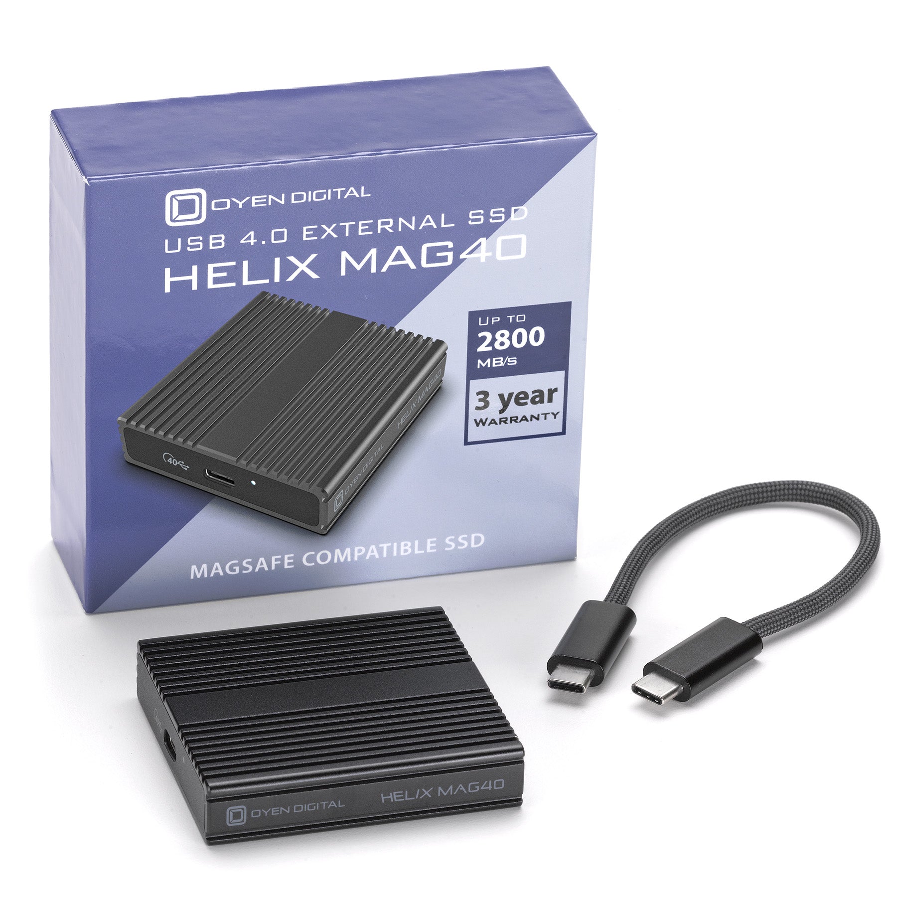Helix Mag40 USB4 Portable Magnetic SSD, Up to 2800MB/s – Oyen Digital
