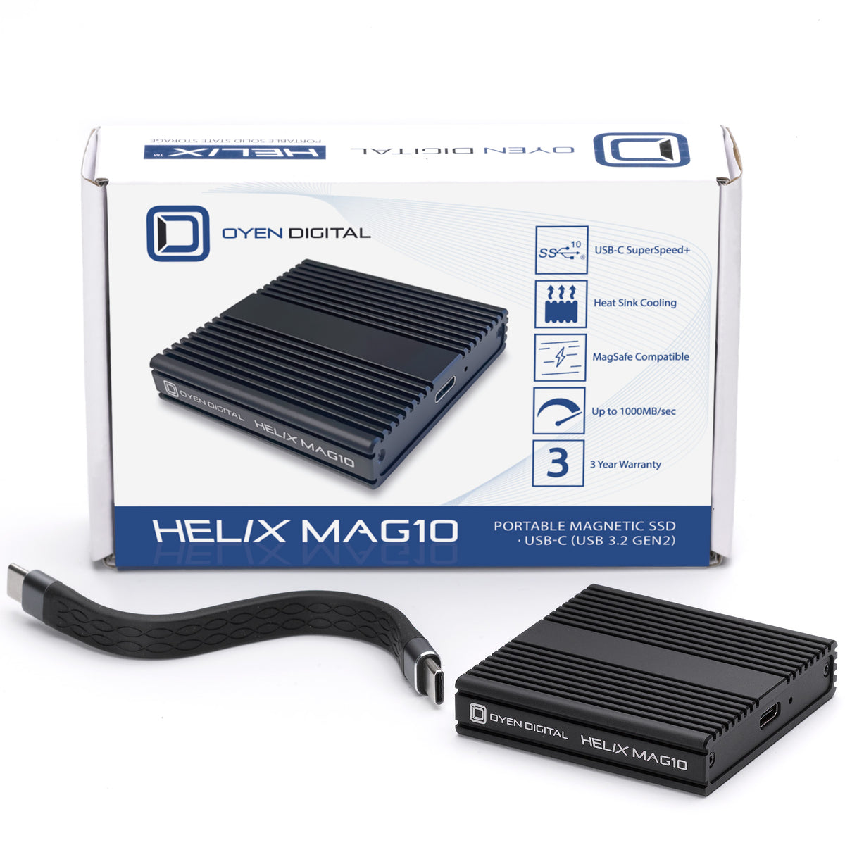 Helix Mag10 USB-C (3.2 Gen2) Portable Magnetic Enclosure for M.2 2242/2230 SSD