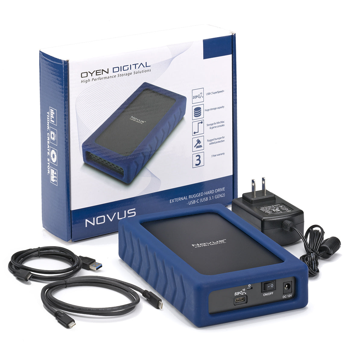 Novus External USB-C (3.1,Gen2) Rugged Desktop Hard Drive