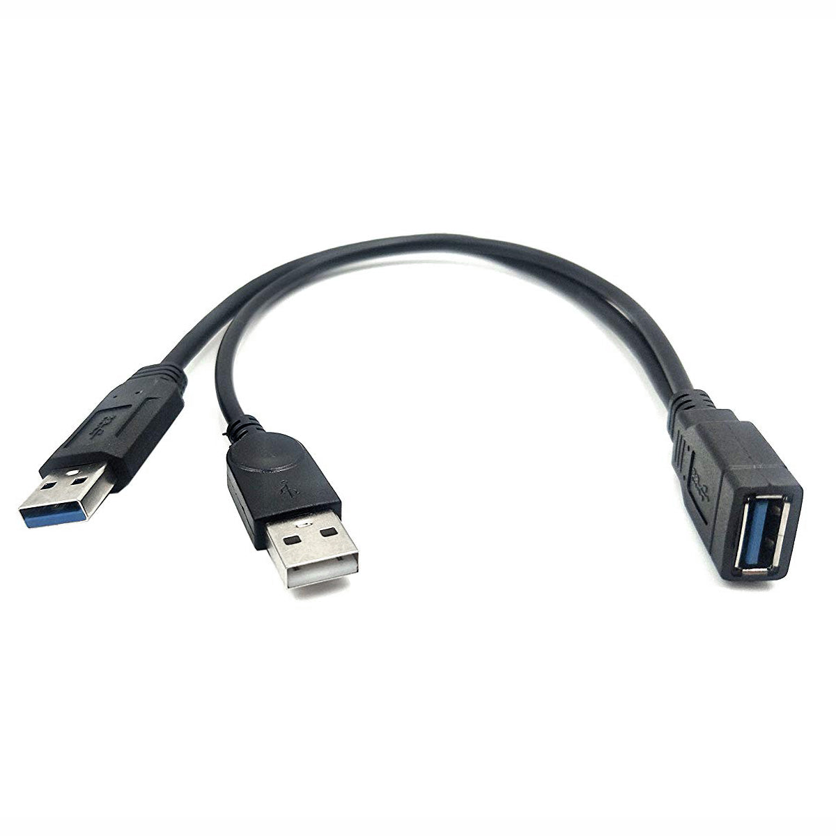 USB 3.0 Type A Female to Dual USB Male Y-Cable